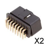 Maxbell 2xOBDII OBD2 16 Pin 90 Degree Angle Male Plug Connector Adaptor