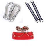 Maxbell Kids Swing Set Red Plastic Tree/Beam Swing Seat w.Rope+Hanging Strap+Snap Hook