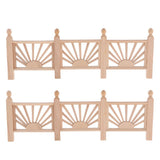 Maxbell 2Pcs 1/12 Dollhouse Miniature Unpainted Garden Wooden Rail Fence Barrier