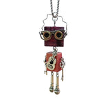 Maxbell Steampunk Robot Necklace Trendy for Women Girls Kids Girls Boys Thanksgiving Pink