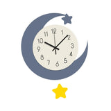 Maxbell Wall Clock Moon Shape Ideal Gift Home Decor for Living Room Entryway