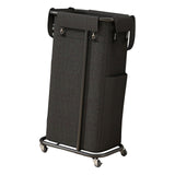 Maxbell Rolling Laundry Basket Cart Laundry Hamper for Apartment Living Room Bedroom Black Frame Black