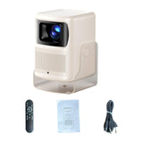 Maxbell 4K Projector AutoFocus Adjustable Outdoor Projector for Meeting Theater Home Beige