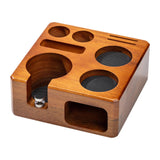 Maxbell Coffee Portafilter Holder Wooden Organizer Bar Espresso Tamping Station 58mm