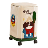 Maxbell Trash Can with Wheels and Lid Trendy Garbage Can for Restroom Apartment Cafe