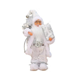 Maxbell Santa Claus Figurine Cute Santa Doll for Indoor Outdoor Festival Celebration White