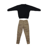 Maxbell Causal 1/6 Sweatshirts and Pants Set Costume for 12 inch Male Action Figures black
