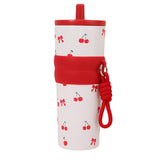 Maxbell Insulated Bottle Thermal Cup Cute Drinking Bottle for Travel Office Sports White and Red