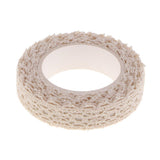 Maxbell 2 Pieces Fabric Lace Washi Tape Self Adhesive Trim Wedding coffee