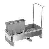 Maxbell Kitchen Sink Rack Tray Cleaning Supplies Organizer for Brush Scrubber Sponge grey