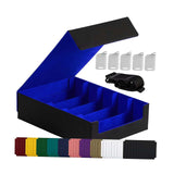 Maxbell Card Box Dustproof Collectibles with 24 Dividers and 5 Stands Container Blue