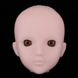 Maxbell Maxbell Beautiful Female Brown Eyes No Makeup Head for 1/6 BJD OB Doll DIY Making Body Parts