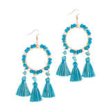 Christmas Tassels Earrings Boho Design Trendy for Travel Banquet Anniversary Blue