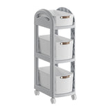 Maxbell Rolling Cart on Wheels Fruit Vegetable Basket for Laundry Living Room Office 3 Layer Gray