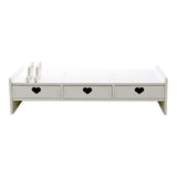 Maxbell Desktop Computer Stand Heightening Supplies for Computers Office Living Room White with Drawer
