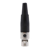 Maxbell 3xMini 3 Pin XLR Female Cable Connector for Pro Microphones, Black and Sliver