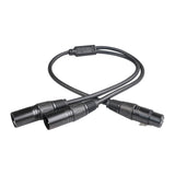 Maxbell XLR Splitter Cable 1 Female to 2 Male Microphone Cable for Amplifier Mixers 100cm