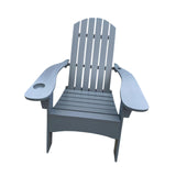 Maxbell Wood Chair with AN Hole to Hold Umbrella Outdoor Indoor for Deck Porch Patio gray