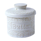 Maxbell Butter Crock with Lid Home Decor Storage Container for Restaurant Hotel Cafe white