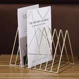 Maxbell 3pcs Metal Desk Book Holder Modern Minimalist Bookshelf for Home Office Gold