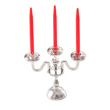Maxbell 1/12 Dollhouse Candle Holder Doll House Candlestick for Cabinet Shelf Mantel Silver and Red