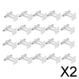 Maxbell 2x20Pcs Fashion Silver 10mm Flat Square Blank Settings Cuff Links Cufflinks
