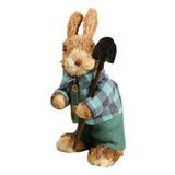 Maxbell 2 Pieces Standing Bunny Straw Rabbit Easter Desktop Artificial Animal Decor