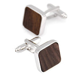 Maxbell Men's Classic Wooden Square Cufflinks Wedding Xmas Favor Groom Cuff Link - Aladdin Shoppers
