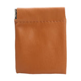 Maxbell Mini Purse Jewelry Pouch Headphones Rings Holder PU Leather Makeup Bag Small Brown 7x9cm