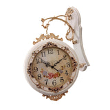Maxbell Double Sided Wall Clock Quiet Farmhouse Decorative Clock for Villa Porch Bar White