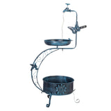 Maxbell Bird Bath with Flower Planter Pedestal Metal for Outdoor for Patio Yard Lawn