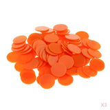 Maxbell 300pcs 25MM barreled Plastic Coin Chip money plane Boundless Orange