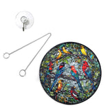 Maxbell Stained Glass Window Hanging Decor Panel Bird Ornament for Home Bedroom Door Style A