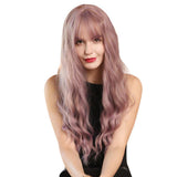 Maxbell 26'' Girl's Wavy Curly Full Head Pink Wig for Cosplay Costume Fashion Show