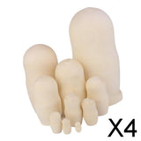 4x10Pcs Blank DIY Painting Russian Nesting Dolls