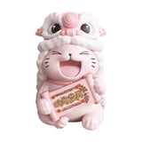 Maxbell Lucky Cat Figures Table Centerpiece Crafts Sculpture for Desk Cabinet Office pink