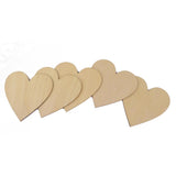Maxbell Plain Wooden Love Heart CRAFT CARD MAKING SCRAPBOOKING 50pcs 30mm & 10pcs 80mm