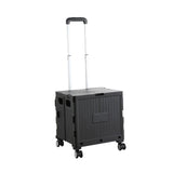 Maxbell Foldable Shopping Cart with Cover Luggage Trolley for Office Camping Laundry Black