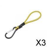 Maxbell 3xBungee Cord with Carabiner Elastic Rope Portable for Outdoor Tents Tarpaulin Yellow Black