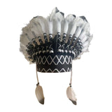 Maxbell Indian Hat Lightweight Gift Headpiece for Party Stage Performance Dance Show Black White