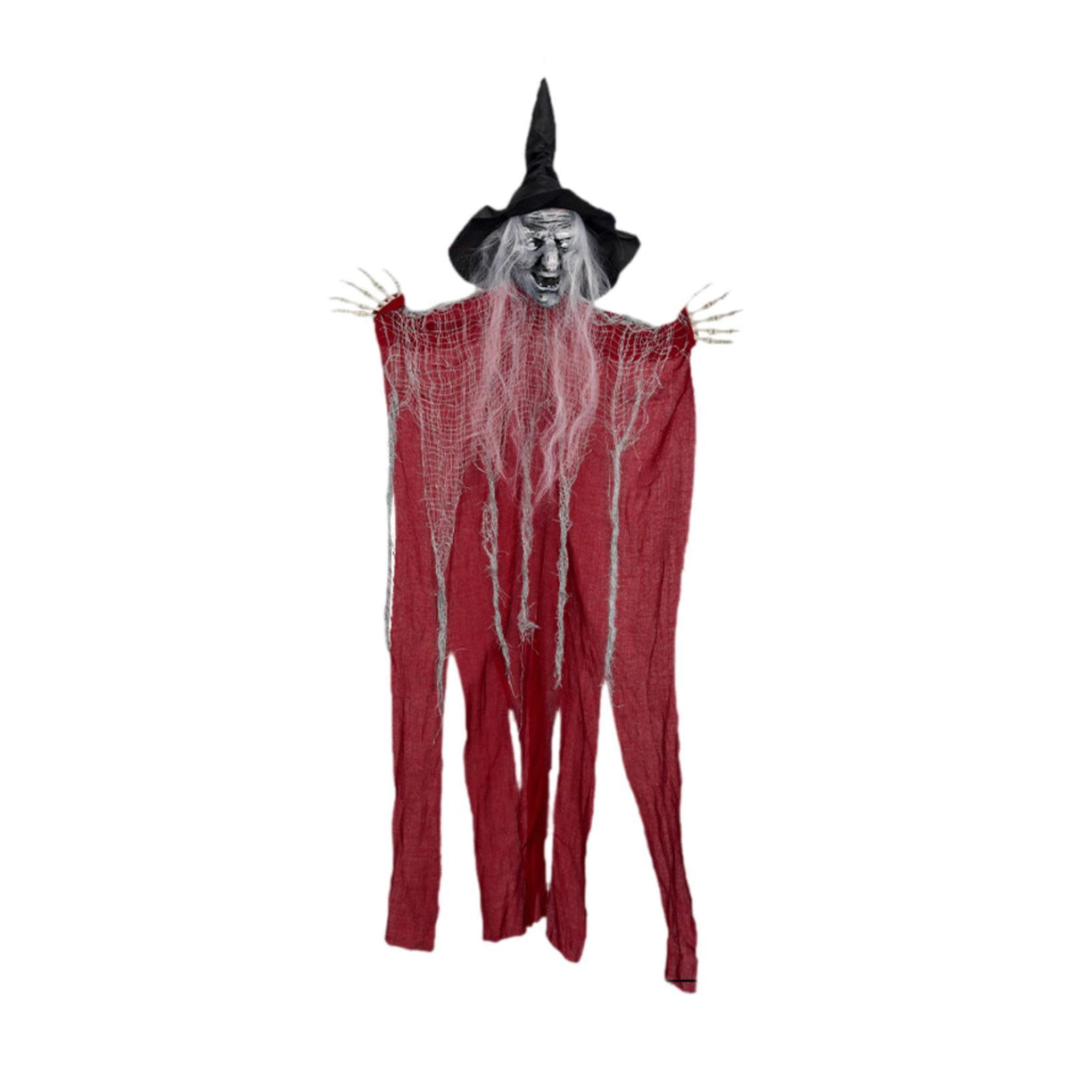 Maxbell Hanging Witch Ghost Halloween Decoration for Entry Gate Outdoor Indoor Trees Deep Red