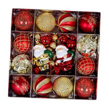 Maxbell 44Pcs Christmas Balls DIY Pendants Xmas Balls for Outdoor Festivals New Year Gold Red Old Man