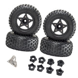 Maxbell 4Pcs 1:8 1:10 Wheels and Tires DIY Supply Rubber Tires Set Hobby Model Truck black