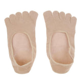 Maxbell 1 Pair 5-Toe Gel Moisturizing Socks - Five Finger Invisible Shallow Mouth Boat Socks - Foot Care - Skin Color - Aladdin Shoppers