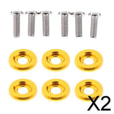Maxbell 2x6 Set M6x18mm Aluminium License Plate Frame Bumper Fender Bolt Screw Gold
