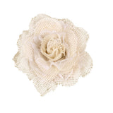 Maxbell 5pcs Hessian Burlap Lace Rose Flower Heads Rustic Wedding Party Decor 6cm