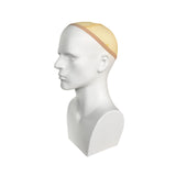 Maxbell Male Mannequin Head with Shoulders Scarves Wig Head Model Wig Display Stand White