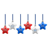 Maxbell 6Pcs 4TH of July Hanging Star Ornaments Red White and Blue Stars for Outdoor