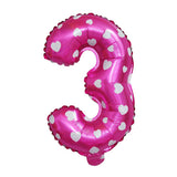 All Numbers Heart Foil Balloons Birthday Anniversary Party Decor Number 3