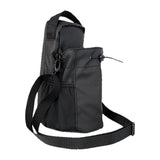Maxbell Water Bottle Carrier Drawstring Crossbody Purse for Travel Workout Men Women black